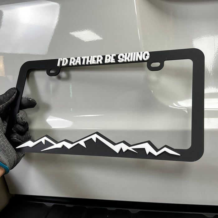 1PC I'D RATHER BE SKIING 3D Acrylic Badge - Car Truck Emblem Fender Sticker