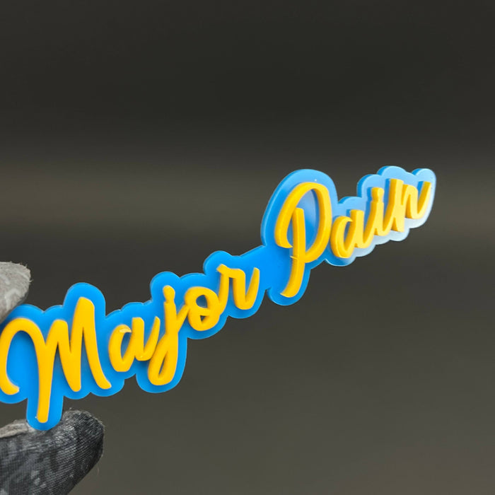 1PC Major Pain 3D Acrylic Badge - Car Truck Emblem Fender Tailgate Trunk Sticker