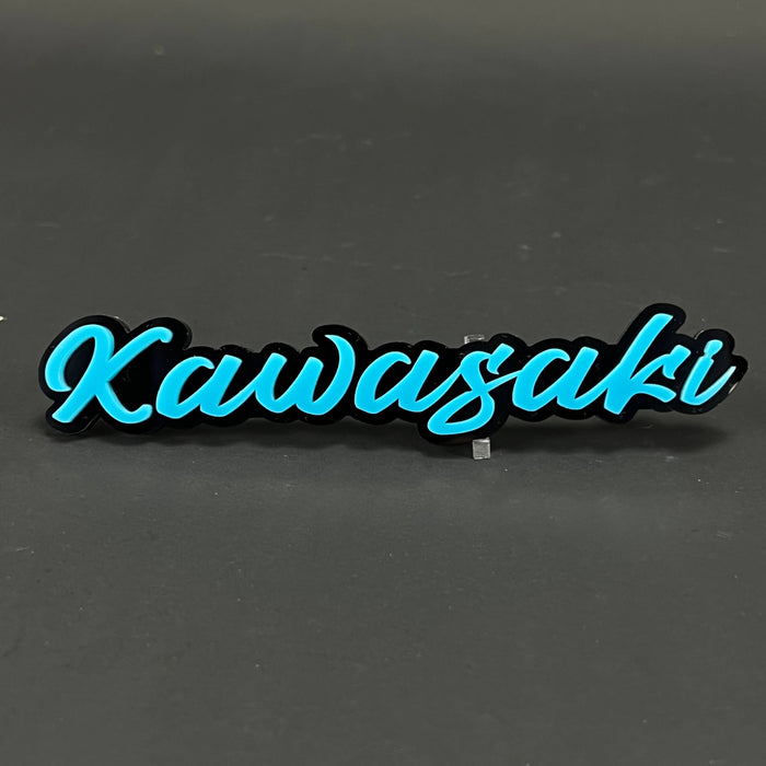 1PC Kawasaki 3D Acrylic Badge - Car Truck Emblem Fender Tailgate Trunk Sticker