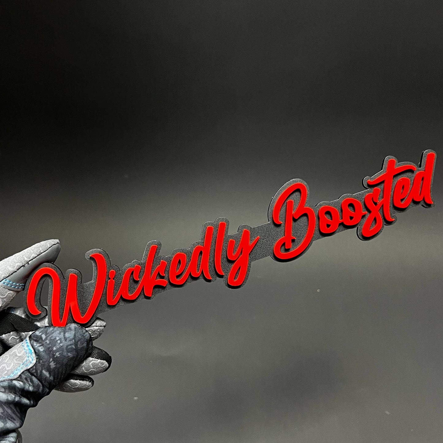 1PC Wickedly Boosted 3D Acrylic Badge - Car Truck Emblem Fender Sticker