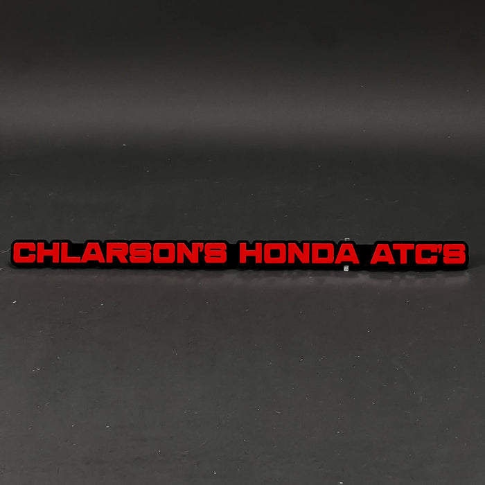 1PC CHLARSON'S HONDA ATC'S 3D Acrylic Badge - Car Truck Emblem Fender Sticker