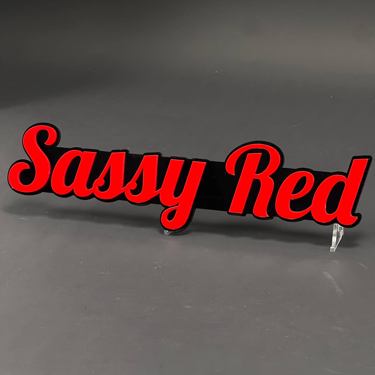 1PC Sassy Red 3D Acrylic Badge - Car Truck Emblem Fender Tailgate Trunk Sticker