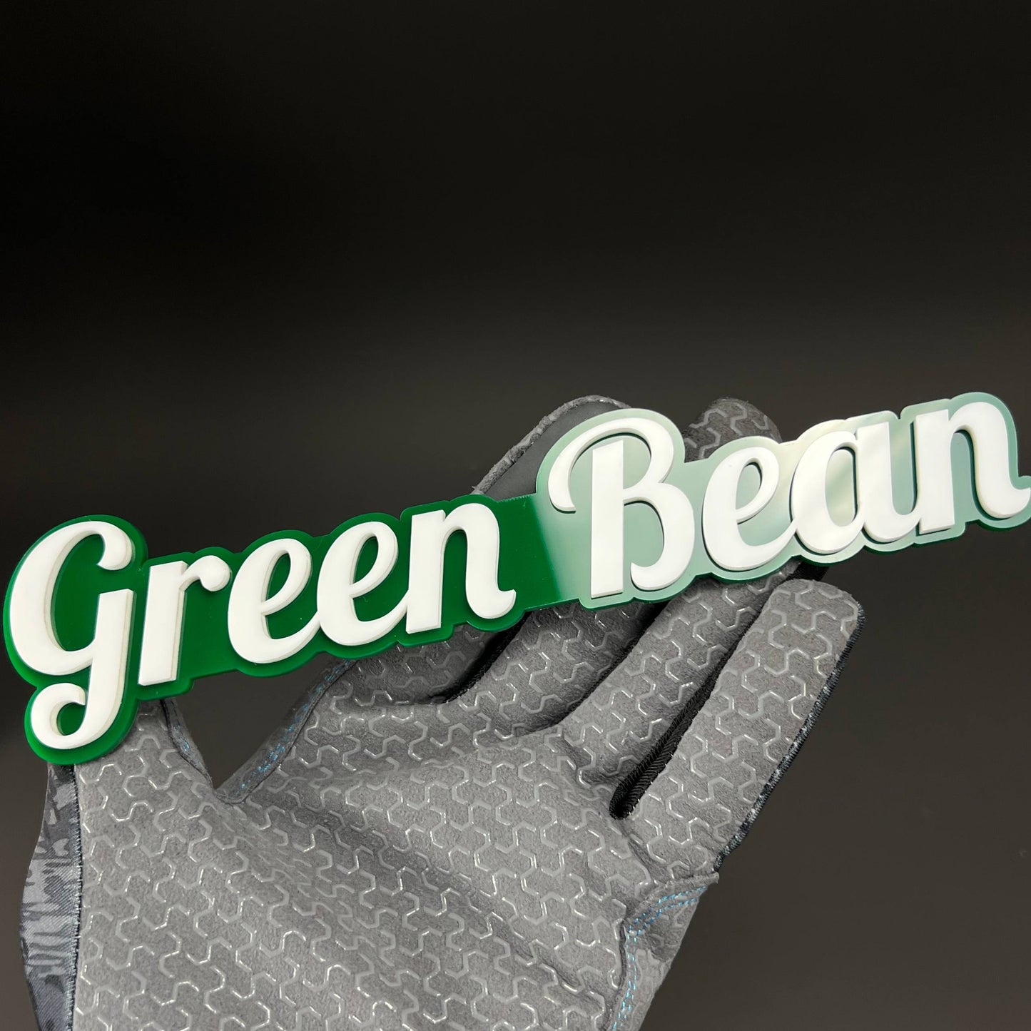 1PC Green Bean 3D Acrylic Badge - Car Truck Emblem Fender Tailgate Trunk Sticker