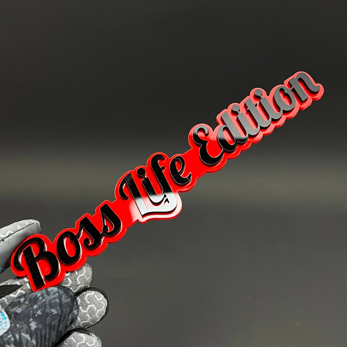 1PC Boss Life Edition 3D Acrylic Badge - Car Truck Emblem Fender Sticker