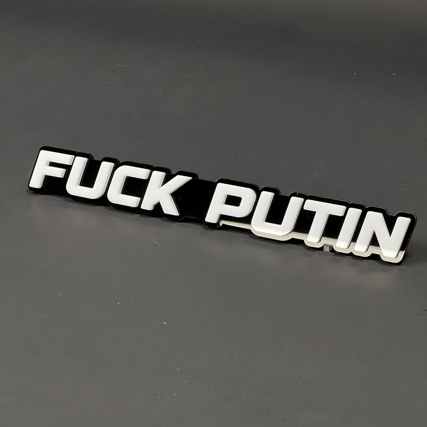 1PC FUCK PUTIN 3D Acrylic Badge - Car Truck Emblem Fender Tailgate Trunk Sticker