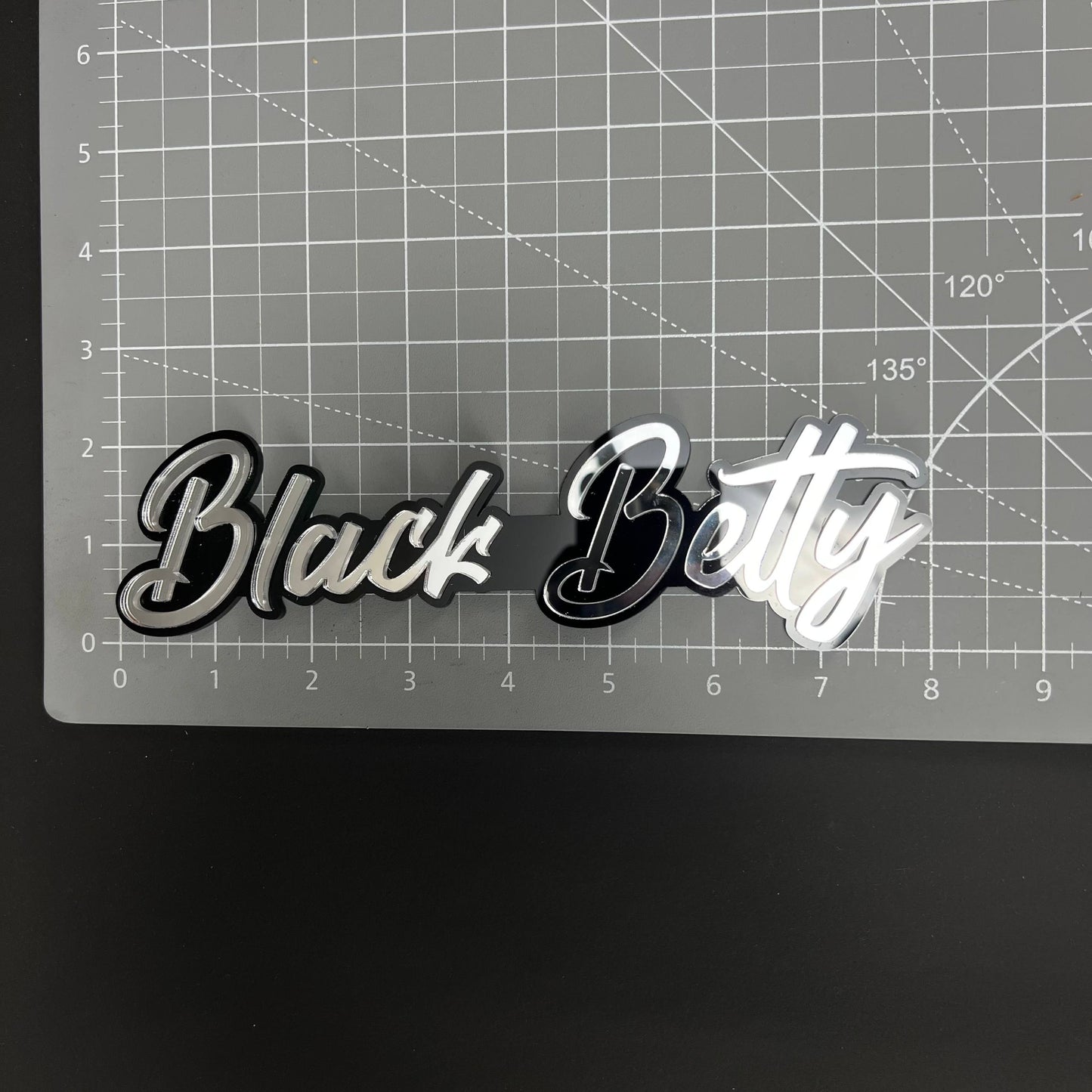 1PC Black Betty 3D Acrylic Badge - Car Truck Emblem Fender Sticker