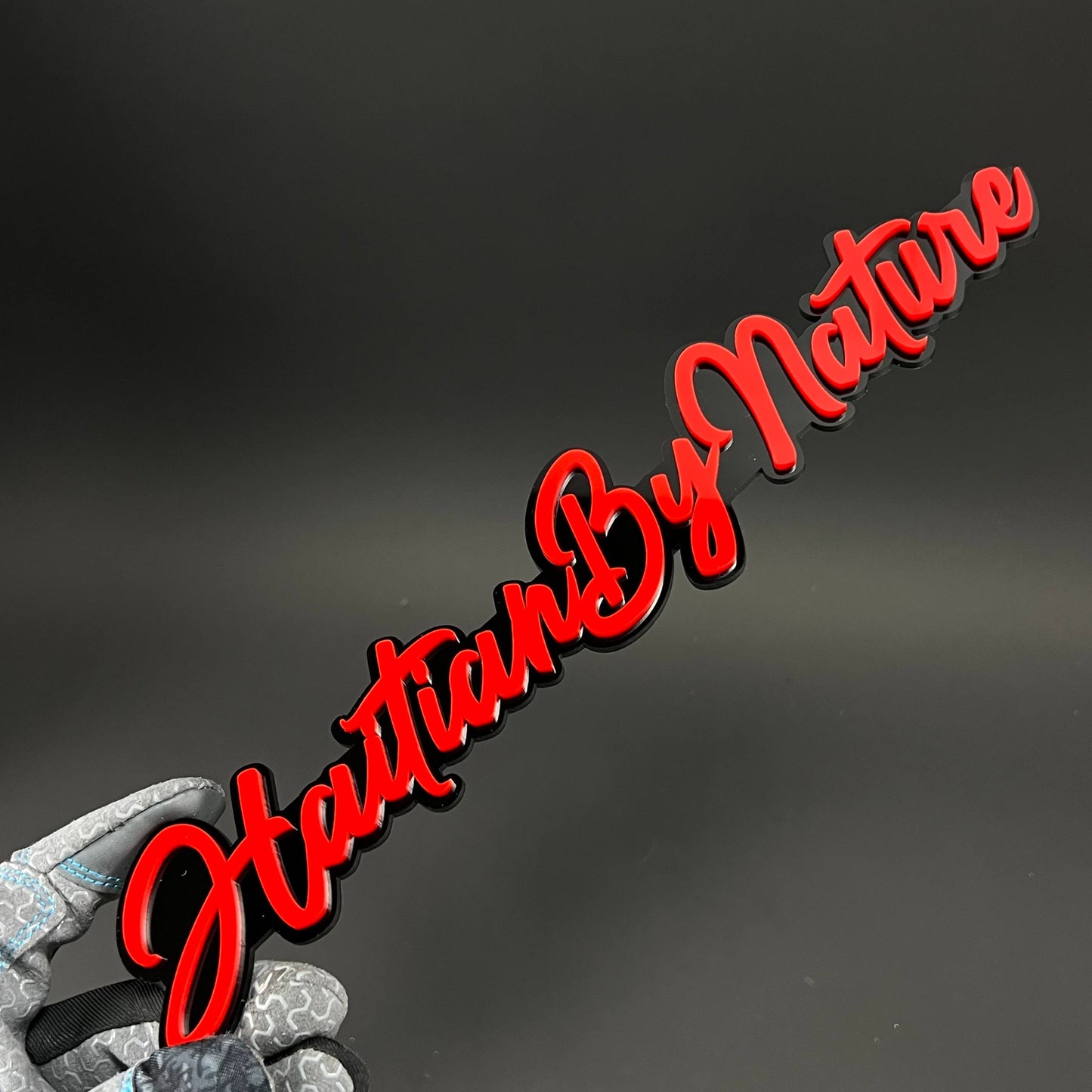 1PC HaitianByNature 3D Acrylic Badge - Car Truck Emblem Fender Sticker