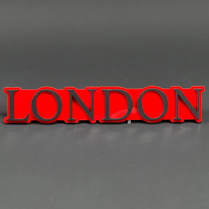 1PC LONDON (Red) 3D Acrylic Badge - Car Truck Emblem Fender Tailgate Trunk Sticker
