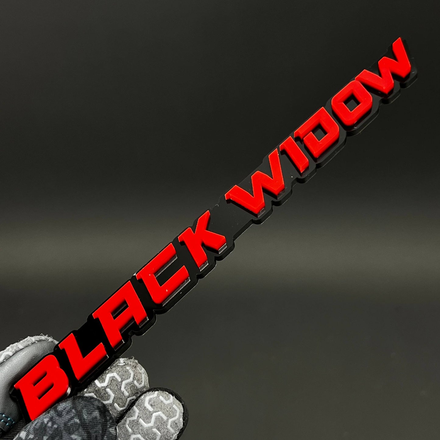 1PC BLACK WIDOW 3D Acrylic Badge - Car Truck Emblem Fender Sticker