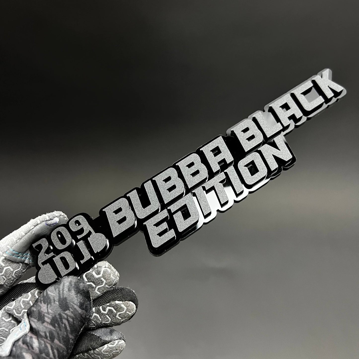 1PC BUBBA BLACK EDITION 3D Acrylic Badge - Car Truck Emblem Fender Sticker
