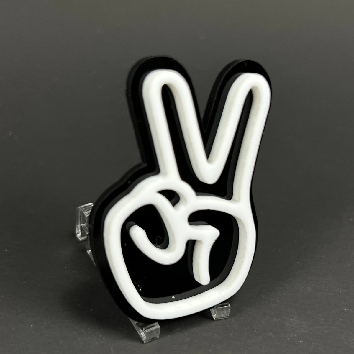 1PC Peace Hand 3D Acrylic Badge - Car Truck Emblem Fender Tailgate Trunk Sticker