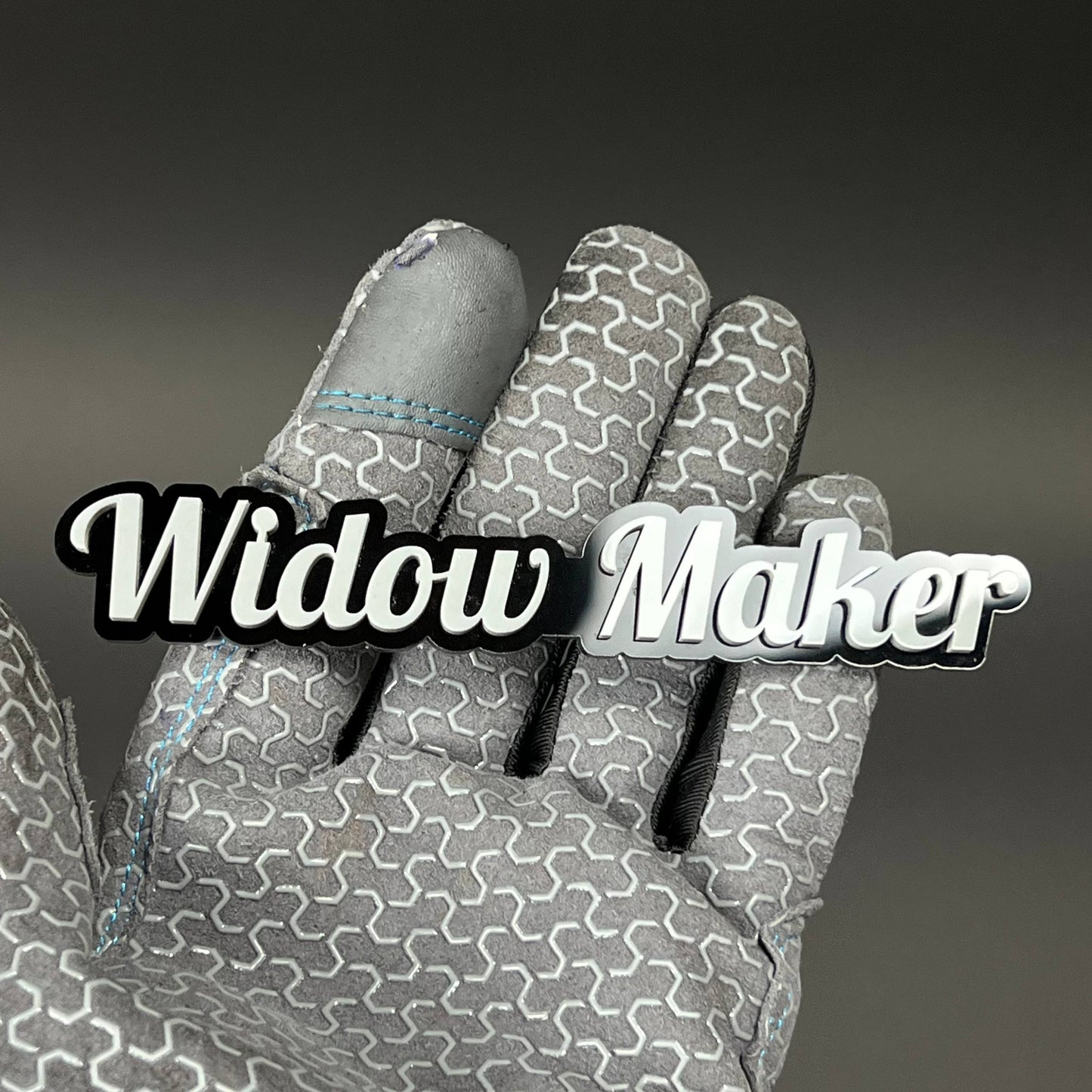1PC Widow Maker (White) 3D Acrylic Badge - Car Truck Emblem Fender Sticker