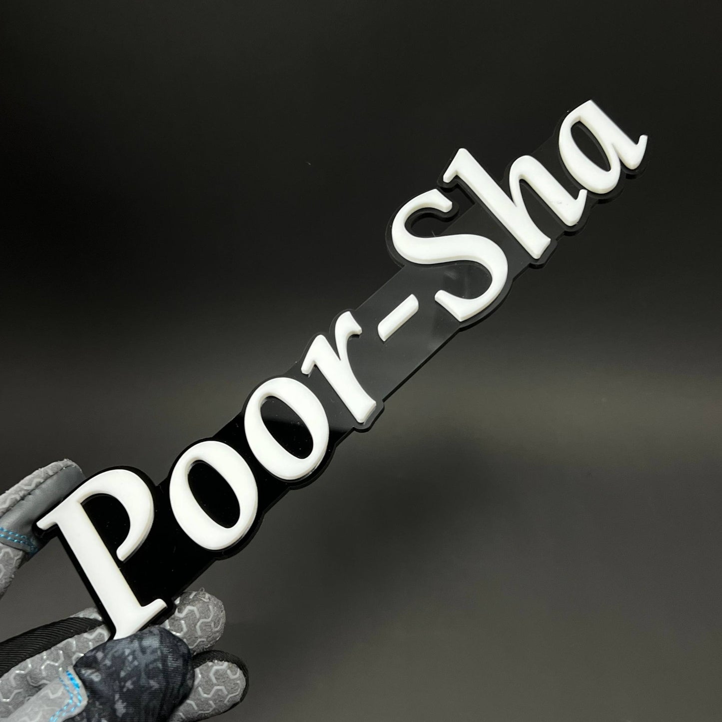 1PC Poor-Sha 3D Acrylic Badge - Car Truck Emblem Fender Tailgate Trunk Sticker