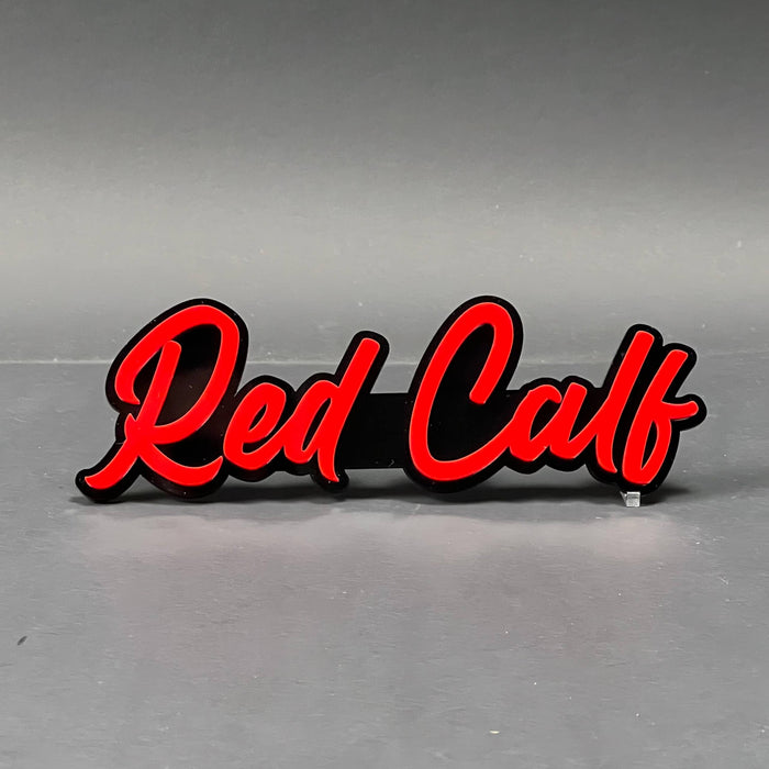 1PC Red Calf 3D Acrylic Badge - Car Truck Emblem Fender Tailgate Trunk Sticker