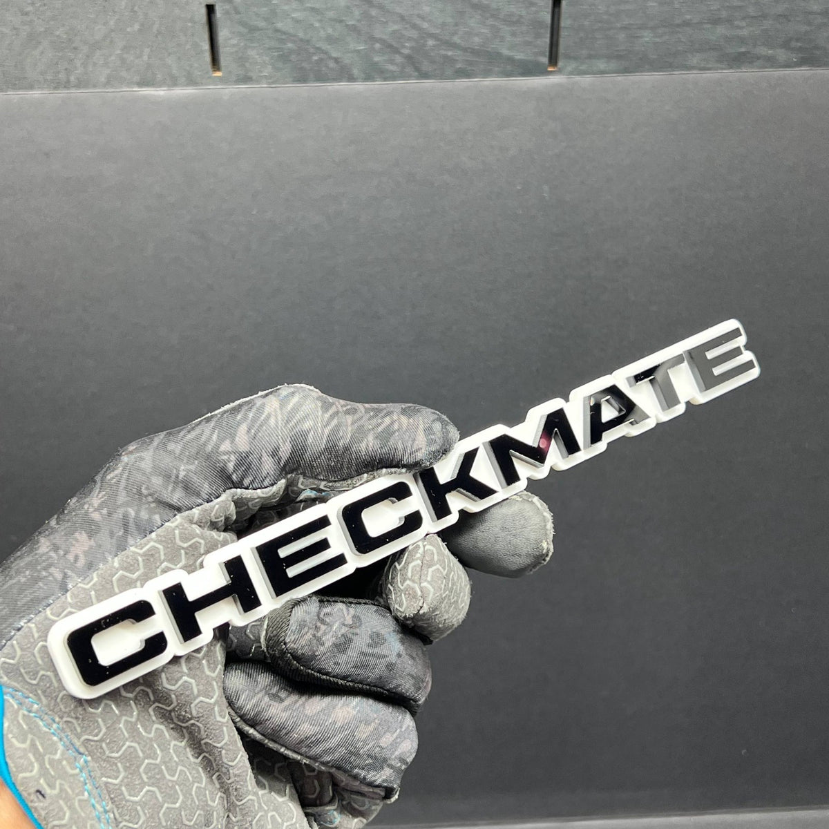 1pcs CHECKMATE Multicolor 3D Acrylic Emblem – Bold Car & Truck Fender Badge