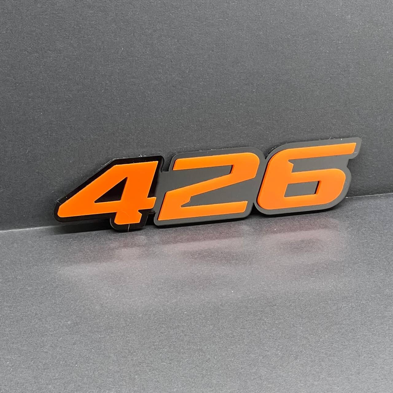 2x Orange Black 426 Hemi Emblems 426 Side Fender Badge 3D for 426 Emblem