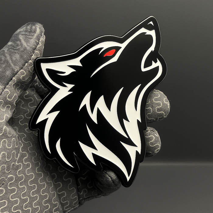 1PCS WOLF 3D Emblem Badge – Acrylic Car, SUV & Truck Fender/Tailgate Decal
