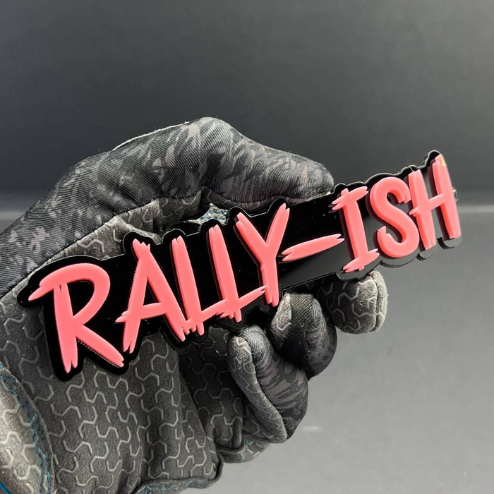 RALLY-ISH Logo Emblem – 3D Multicolor Acrylic Car Fender Tailgate Badge (1PC)