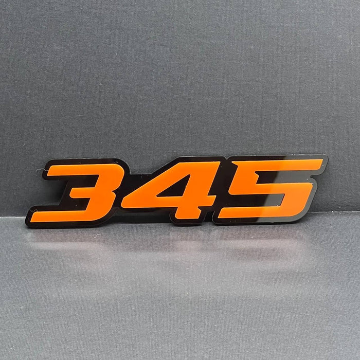 2x Orange Black 345 Hemi Emblems 345 Side Fender Badge 3D for 345 Emblem