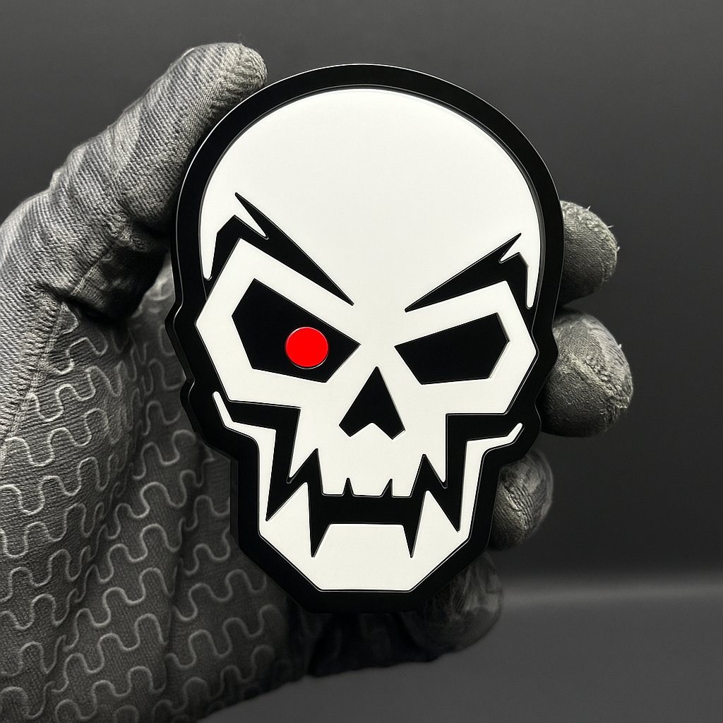 1PC SKULL Emblem Badges – 3D Exterior Fender Decals for Cars