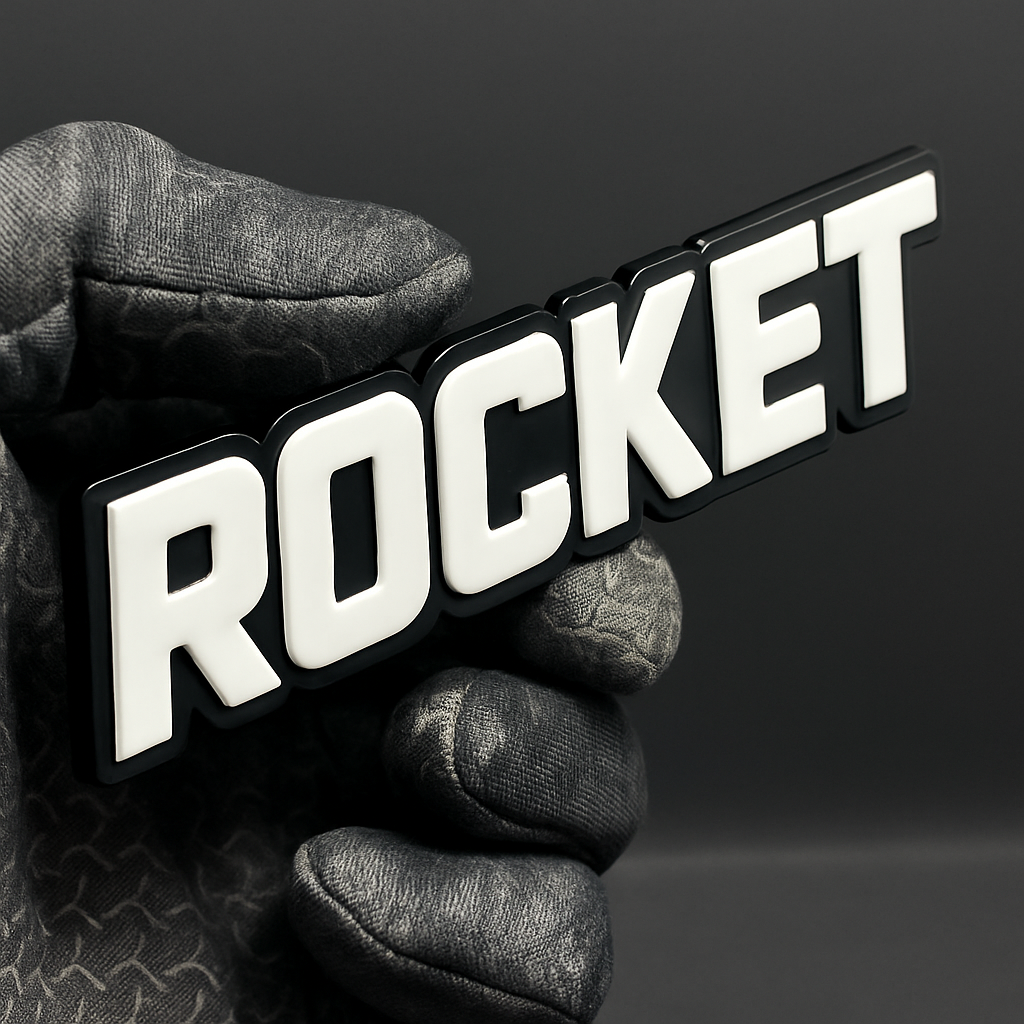 1PCS ROCKET 3D Emblems – Exterior Fender Badges for Car or SUV