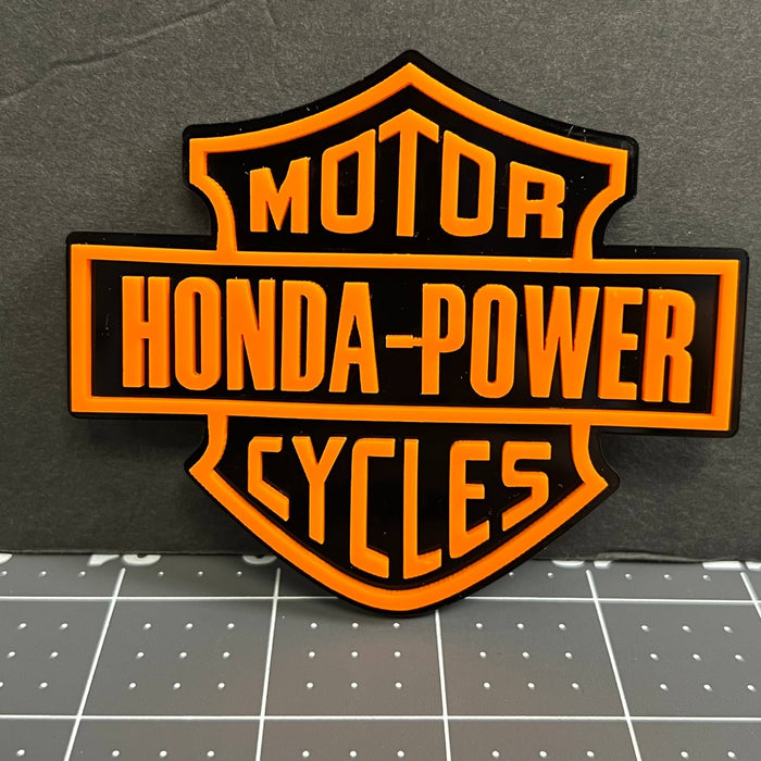 HONDA POWER 3D Emblem – Durable Multicolor Acrylic Motorcycle Badge (1PC)