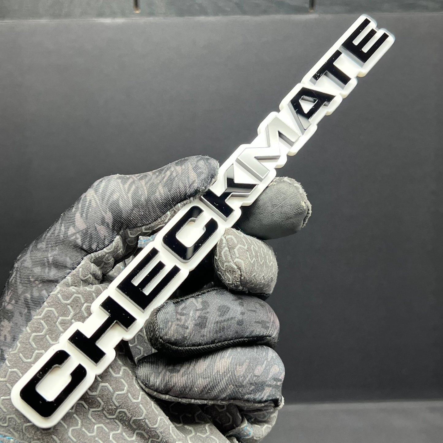 1pcs CHECKMATE Multicolor 3D Acrylic Emblem – Bold Car & Truck Fender Badge
