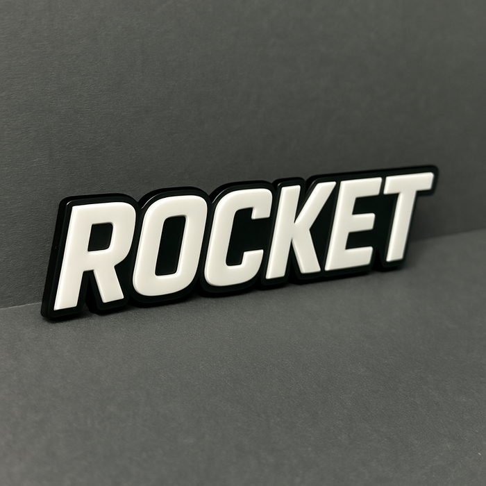 1PC ROCKET Emblem – 3D Multicolor Acrylic Car Fender Trunk Badge
