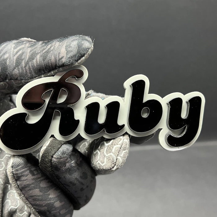 1pc RUBY 3D Acrylic Badge – Custom Exterior Emblem for Car, SUV & Truck