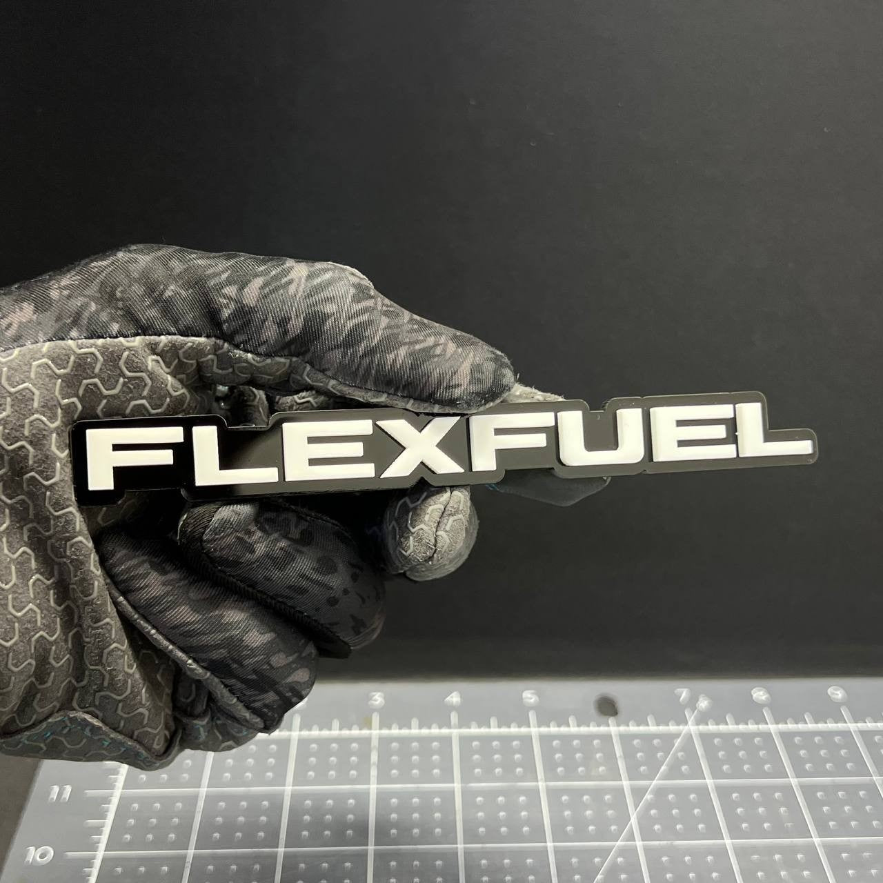 1PC FLEXFUEL Emblem – 3D Multicolor Acrylic Car Badge Decal for Fender/Trunk