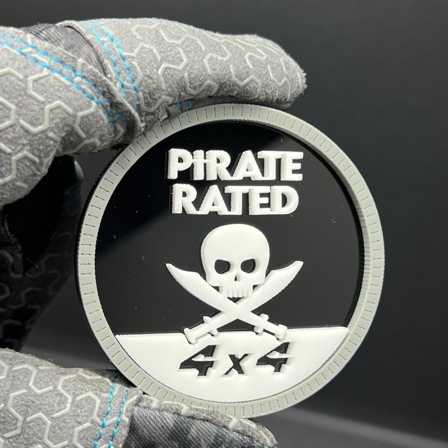1pc PIRATE RATED 3D Emblem – Multicolor Acrylic Badge for Car Fender & Trunk
