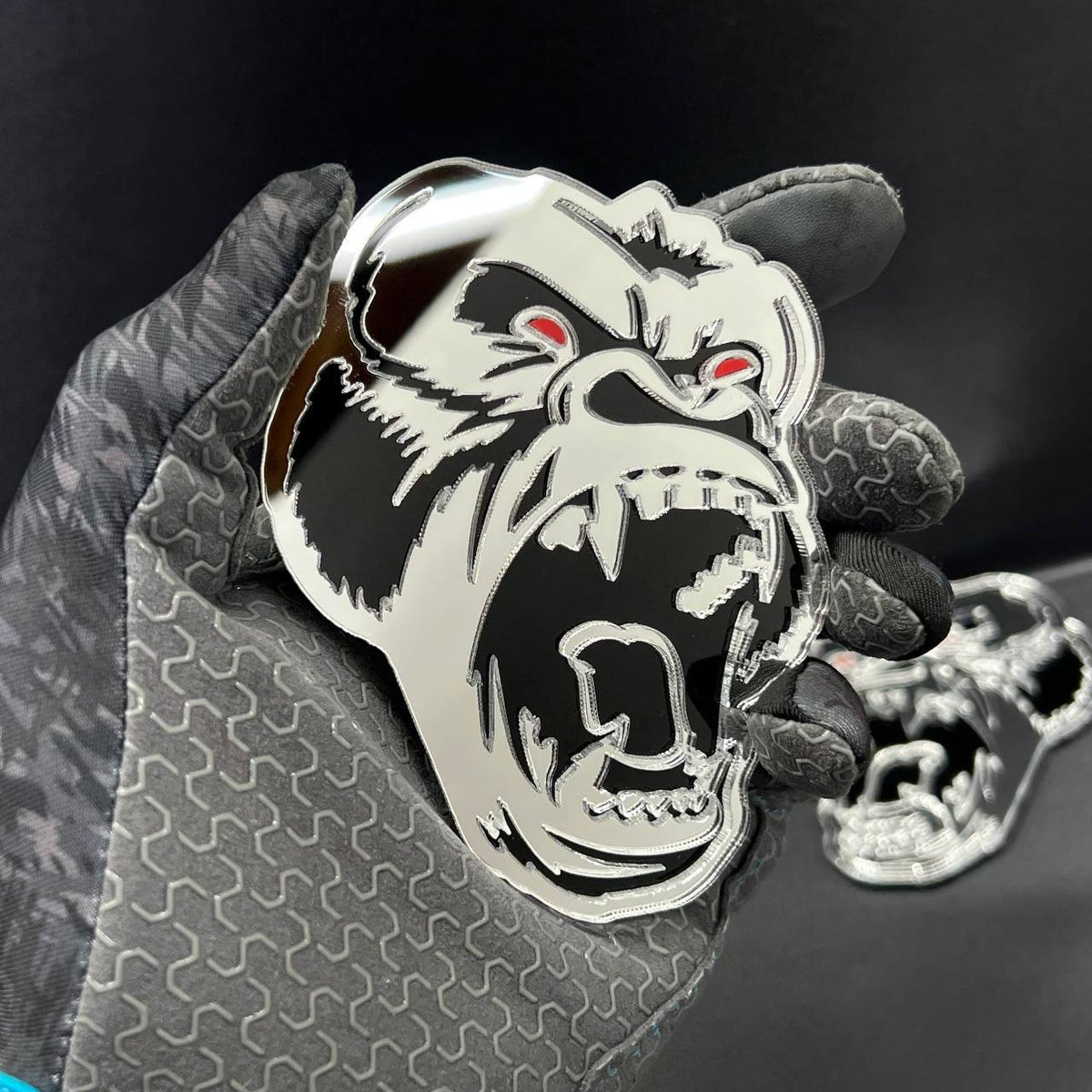 Gorilla Mirror Emblem Badges Car Truck (2 BADGES) Fender Angry Agressive