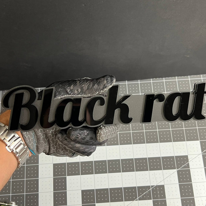 1PCS BLACK RAT Emblem – Durable 3D Multicolor Acrylic Car & Truck Badge