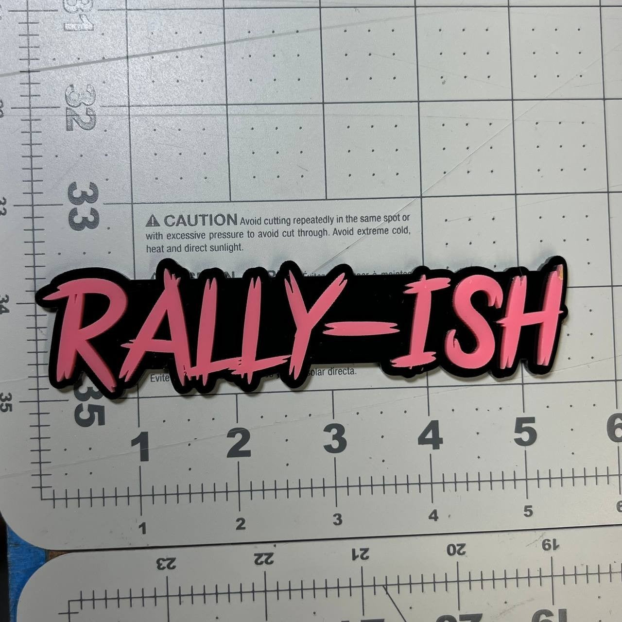 RALLY-ISH Logo Emblem – 3D Multicolor Acrylic Car Fender Tailgate Badge (1PC)