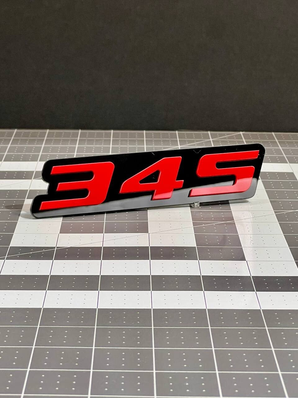 2PCS Red Black 345 Hemi Emblems 345 Side Fender Badge 3D for 345 Emblem