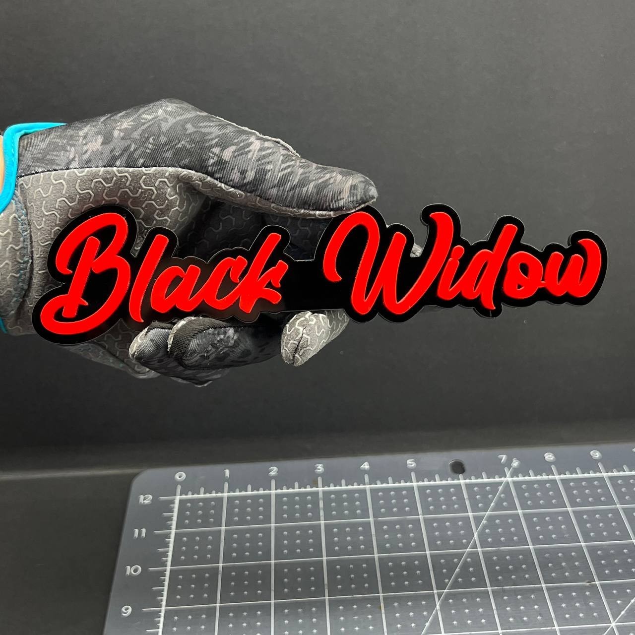 1PC Black Widow Emblem – 3D Multicolor Acrylic Car, SUV, or Truck Badge Decal