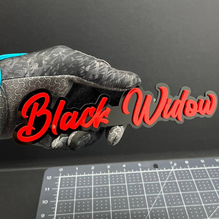 1PC Black Widow Emblem – 3D Multicolor Acrylic Car, SUV, or Truck Badge Decal