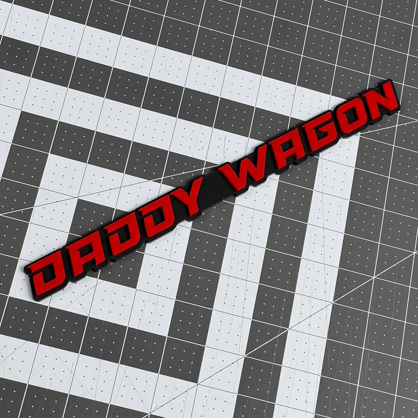 1PC DADDY WAGON Emblem – Durable 3D Multicolor Acrylic Truck & SUV Badge