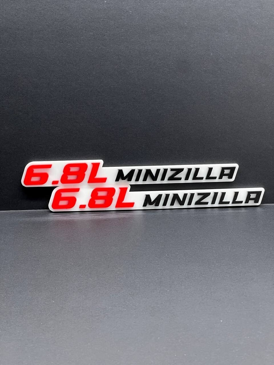 6.8L EMBLEMS QTY 2 FENDER EXTERIOR 6.8L ENGINE BADGE PAIR 3D ACRYLIC DECAL