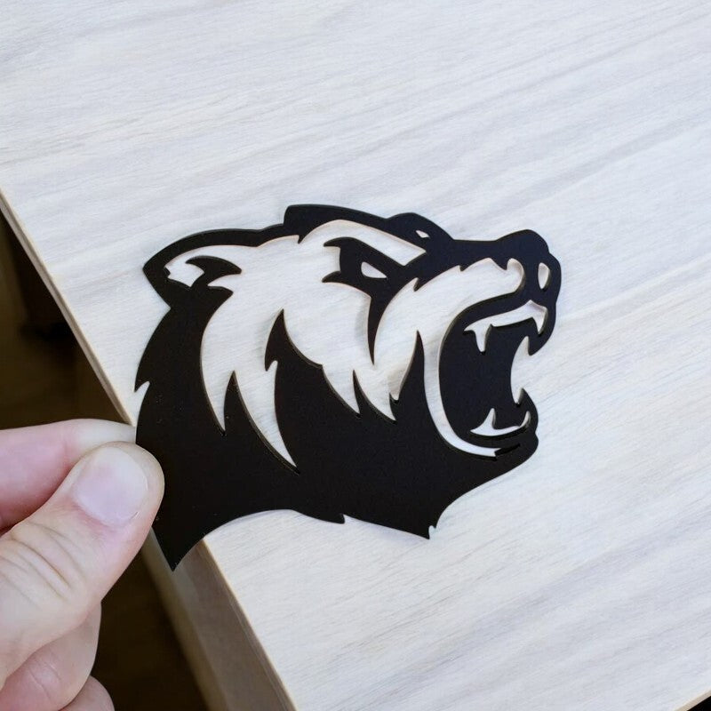 Bear Badges Emblem Car/Truck, (2) BADGES, Fender Angry Agressive Raging