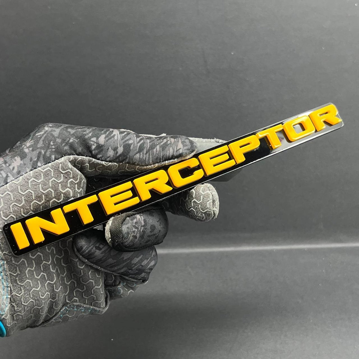 1PC INTERCEPTOR Emblem – Custom 3D Acrylic Fender & Tailgate Car Badge Decal
