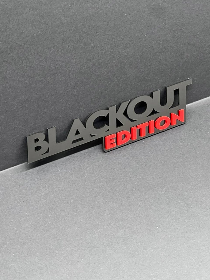 1pc BLACKOUT Black Edition Emblem Car Badges Badass 3D Sticker Decal Multicolor