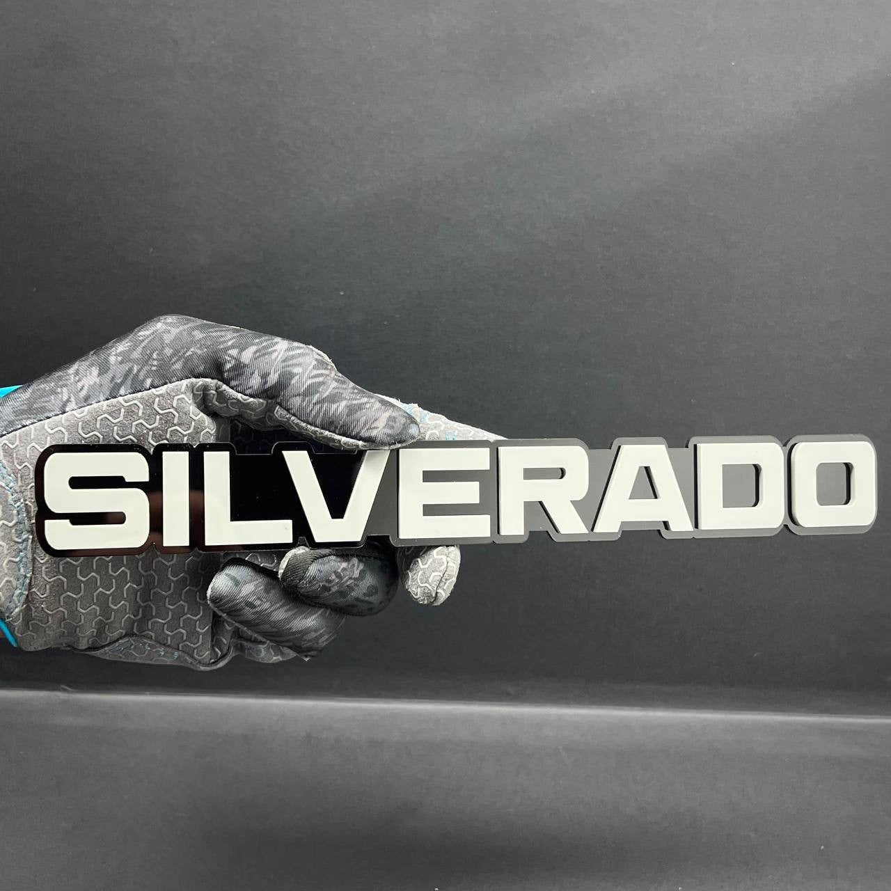 2PCS Gray SILVERADO EMBLEM BADGE FOR SILVERADO