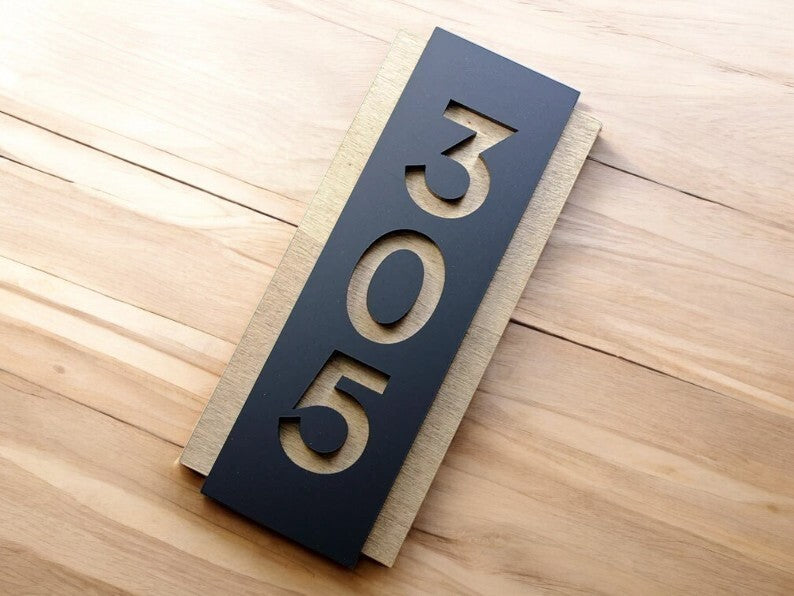 Sign for Hotel Signage made of wood & acrylic Room Number Sign Apartment Door