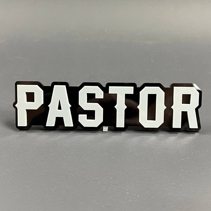 1PCS PASTOR Badge Decal – 3D Acrylic Car Truck Fender Tailgate Trunk Emblem