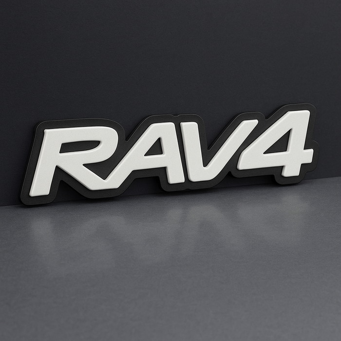 1PC RAV4 Emblem – 3D Multicolor Acrylic Car Badge Decal for Fender & Tailgate