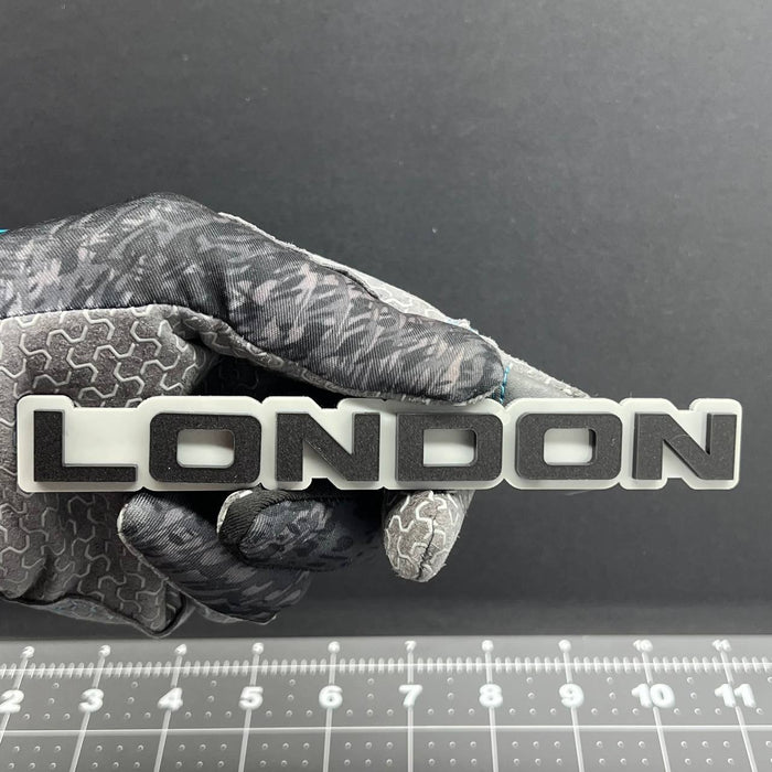 1PC LONDON Emblem – 3D Acrylic Tailgate Badge Decal for Car Truck SUV