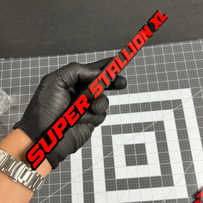 1PC SUPER STALLION XL Emblem – Custom 3D Multicolor Acrylic Car Badge