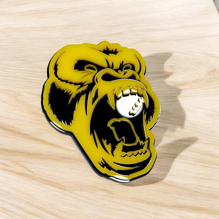 2PCS Gorilla Yellow Emblem Badges – Angry Fender Decals for Car/Truck