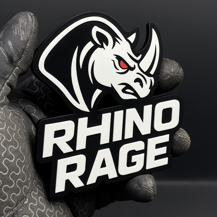 1PCS RHINO RAGE 3D Emblem Badge – Multicolor Acrylic Car Fender & Trunk Decal